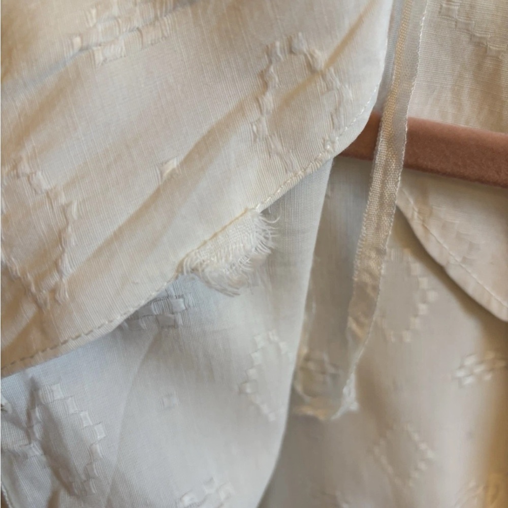 Vtg 40s/50s White Embroidered eyelet Swing Rockabilly Shirtdress - Picture 5 of 7